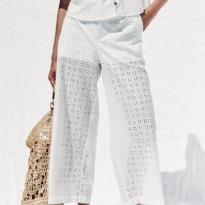 🤍 Jupe-Culotte Brodée – Féminine, Légère & Stylée ☀️